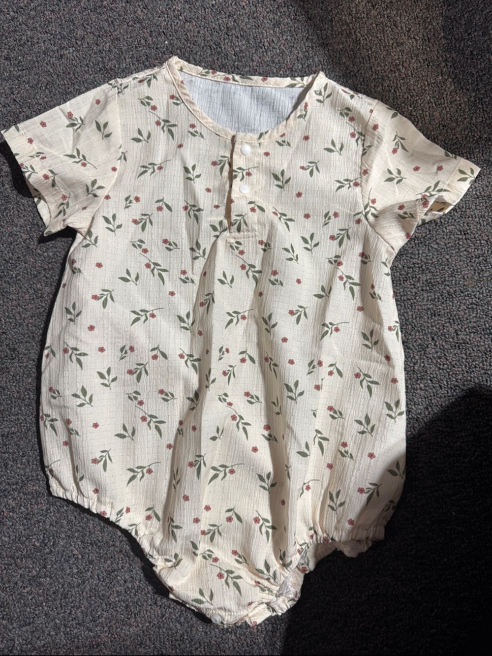 Cream Floral Baby Romper